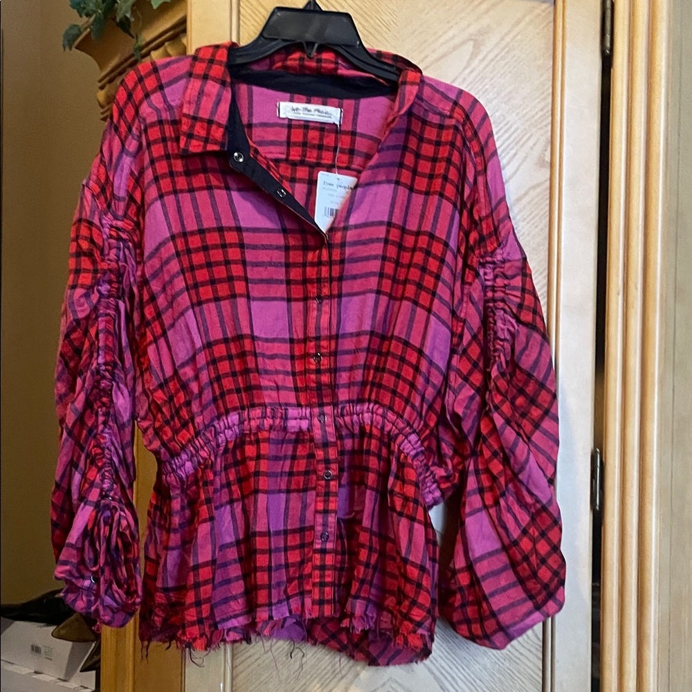 We the free pink and red top size large